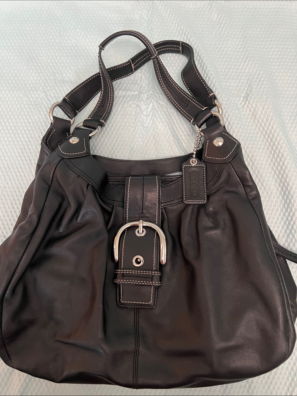 Coach Classic Black Leather Shoulder Bag